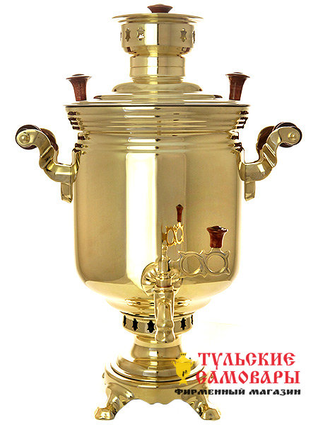 Комбинированный самовар 5 л желтый цилиндр фото 1 — Samovars.ru