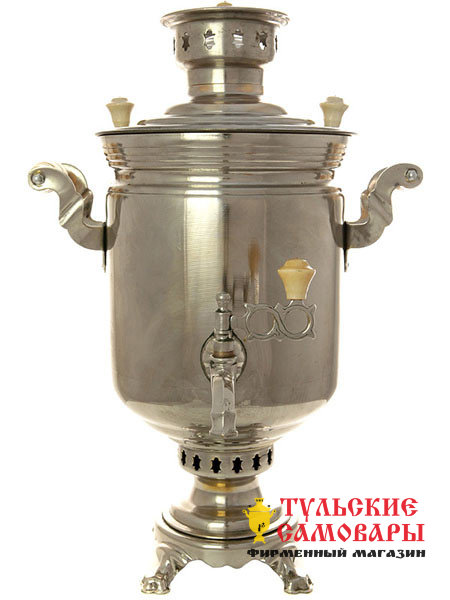 Угольный самовар 5 литров цилиндр никелированный советский, арт. 451830 фото 1 — Samovars.ru